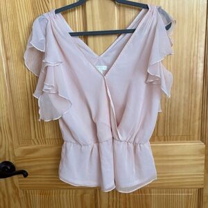 LEITH Baby Pink wrap top